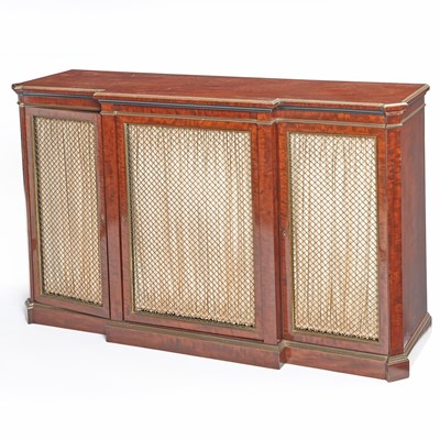 Lot 761 - Regency Style Brass-Inlaid Mahogany Cabinet