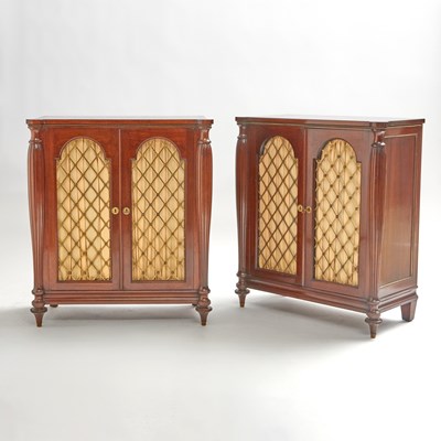 Lot 749 - Pair of Regency Style Mahogany Cabinets