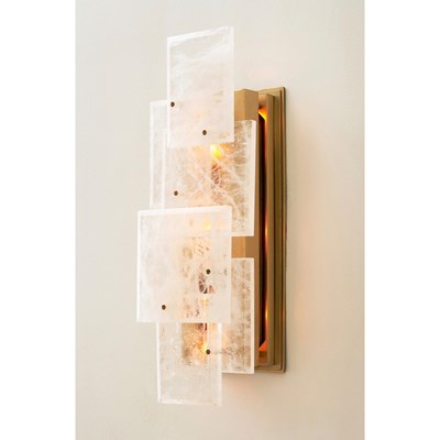 Lot 424 - Pair of Pagani Studio Antiqued Bronze and Rock Crystal "Esterel I" Wall Sconces