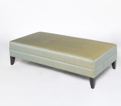 Lot 333 - Silk Upholstered Stained Wood Ottoman