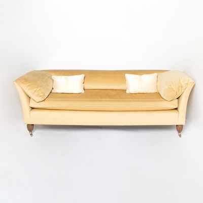 Lot 328 - Upholstered Mahogany Sofa