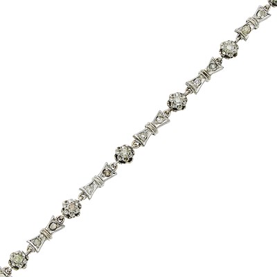 Lot 1077 - White Gold and Diamond Bracelet