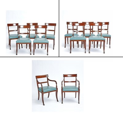 Lot 758 - Set of Twelve Regency Mahogany Dining Chairs