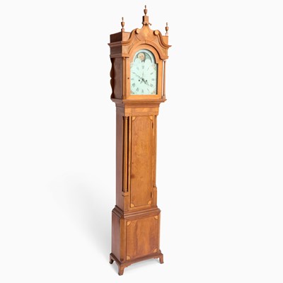 Lot 428 - Federal Inlaid Walnut Tall Case Clock