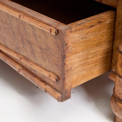 Lot 371 - Victorian Faux Bamboo and Brid's Eye Maple Armoire