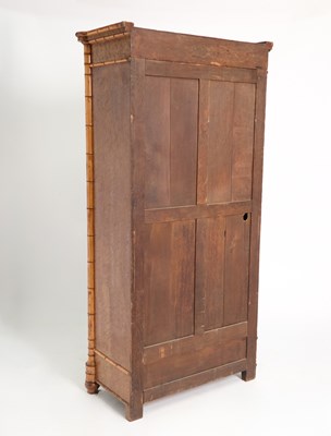 Lot 371 - Victorian Faux Bamboo and Brid's Eye Maple Armoire