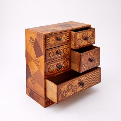Lot 183 - A Group of Three Vintage Inlaid Wood Boxes