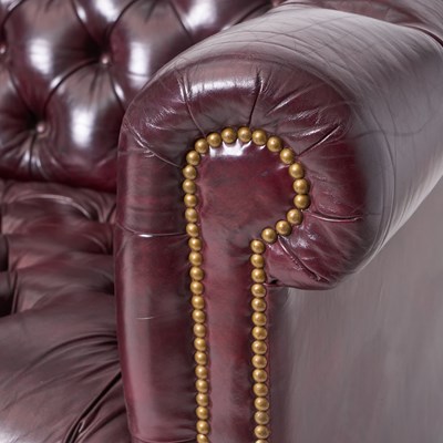 Lot 210 - Pair of Faux Leather Chesterfield Sofas