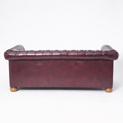Lot 210 - Pair of Faux Leather Chesterfield Sofas