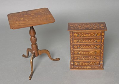 Lot 193 - Continental Floral Marquetry Diminutive Chest of Drawers