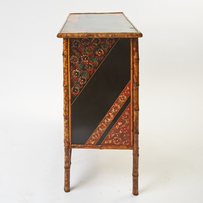 Lot 369 - Edwardian-Style Bamboo and Japanese Lacquer Armoire