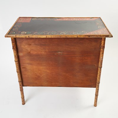 Lot 369 - Edwardian-Style Bamboo and Japanese Lacquer Armoire