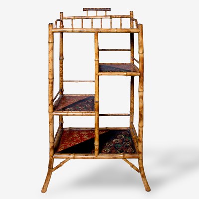 Lot 369 - Edwardian-Style Bamboo and Japanese Lacquer Armoire