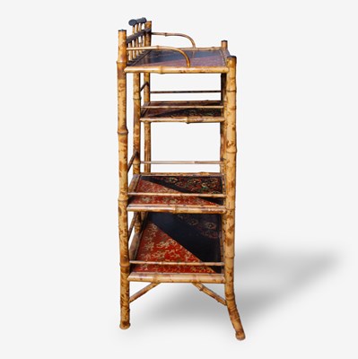 Lot 369 - Edwardian-Style Bamboo and Japanese Lacquer Armoire