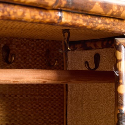 Lot 369 - Edwardian-Style Bamboo and Japanese Lacquer Armoire