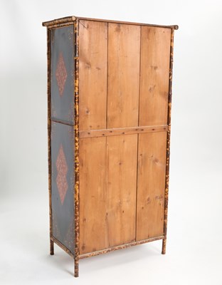 Lot 369 - Edwardian-Style Bamboo and Japanese Lacquer Armoire