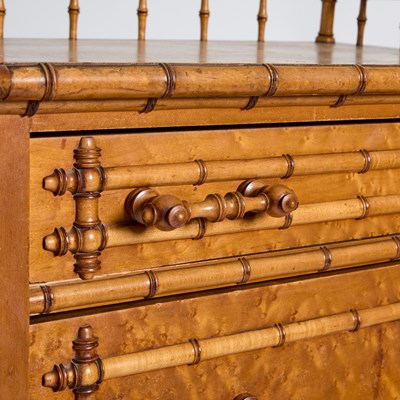 Lot 372 - Victorian Faux Bamboo Side-Lock Chest of Drawers