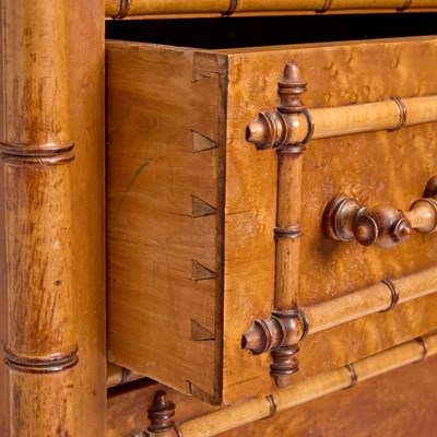 Lot 372 - Victorian Faux Bamboo Side-Lock Chest of Drawers