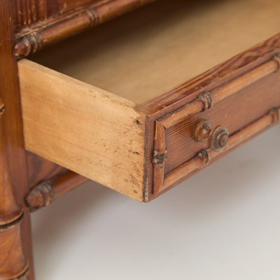 Lot 367 - Victorian Faux Bamboo & Bird's Eye Maple Trefoil Table