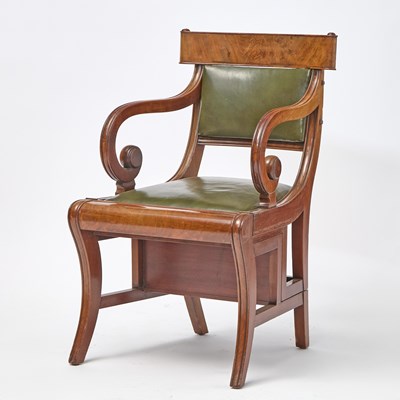 Lot 223 - Regency Mahogany and Leather Metamorphic Armchair / Library Steps