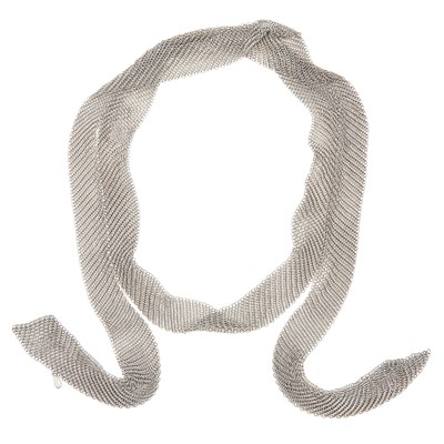 Lot 1151 - Tiffany & Co,, Elsa Peretti Silver Mesh Scarf Necklace