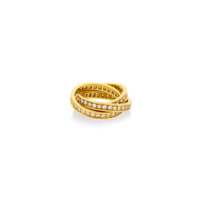Lot 130 - Gold and Diamond Rolling Band Ring, France