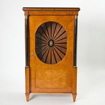 Lot 287 - Pair of Biedermeier Fruitwood and Part Ebonized Cabinets