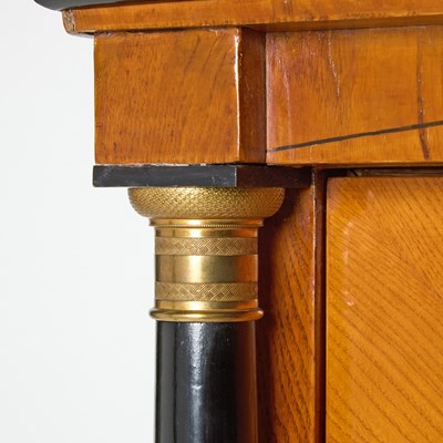 Lot 287 - Pair of Biedermeier Fruitwood and Part Ebonized Cabinets