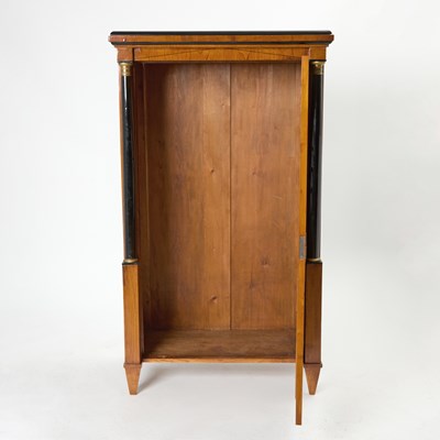 Lot 287 - Pair of Biedermeier Fruitwood and Part Ebonized Cabinets