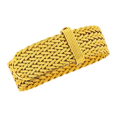 Lot 10 - Cartier London Braided Gold Slide Bracelet