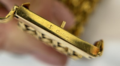 Lot 10 - Cartier London Braided Gold Slide Bracelet