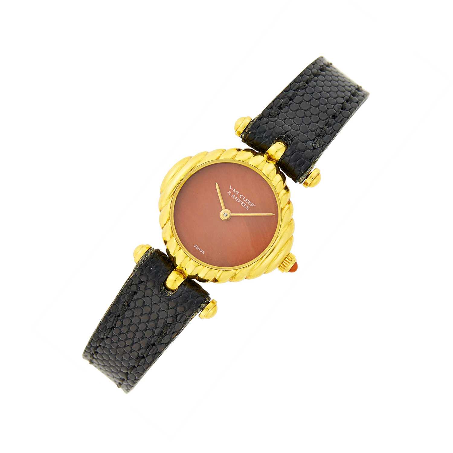 Lot 177 - Van Cleef & Arpels Gold and Coral Wristwatch