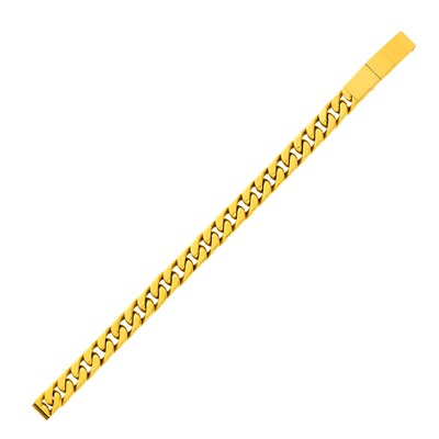Lot 30 - Boucheron Paris Gold Curb Link Bracelet-Watch