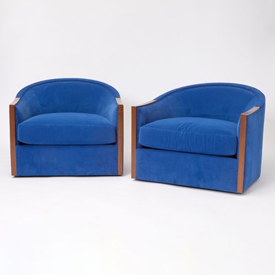 Lot 472 - Pair of Dennis Miller Upholstered Tub Chairs