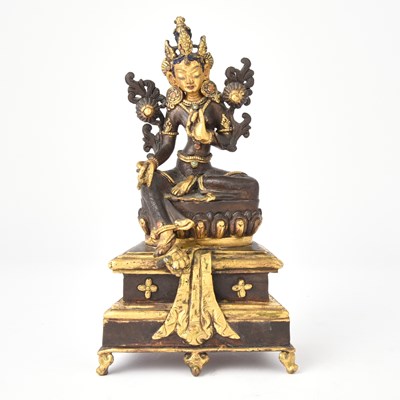 Lot 97 - Nepalese Parcel Gilt Bronze Figure of Tara