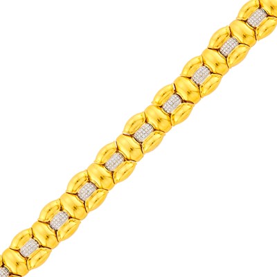 Lot 93 - Two-Color Gold and Diamond Bracelet