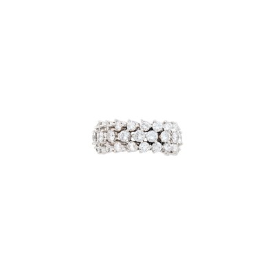 Lot 145 - Flexible Platinum and Diamond Band Ring