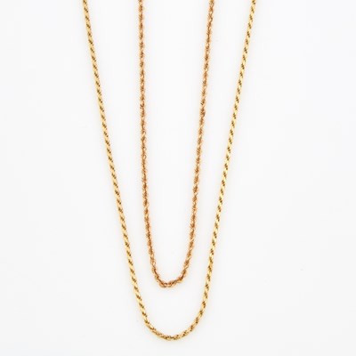 Lot 87 - Two Gold Neck Chains, 14K 5 dwt.