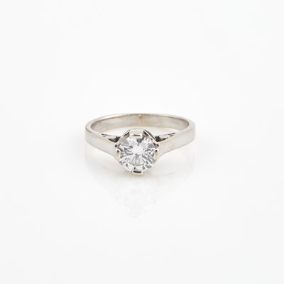 Lot 194 - Diamond Solitaire Ring about 1.00 ct., 14K 2 dwt.