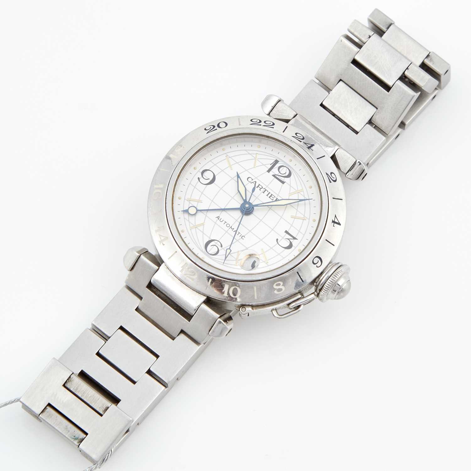 Lot 195 - Ladys Metal Bracelet Watch, 21 Jewels, Pasha de Cartier