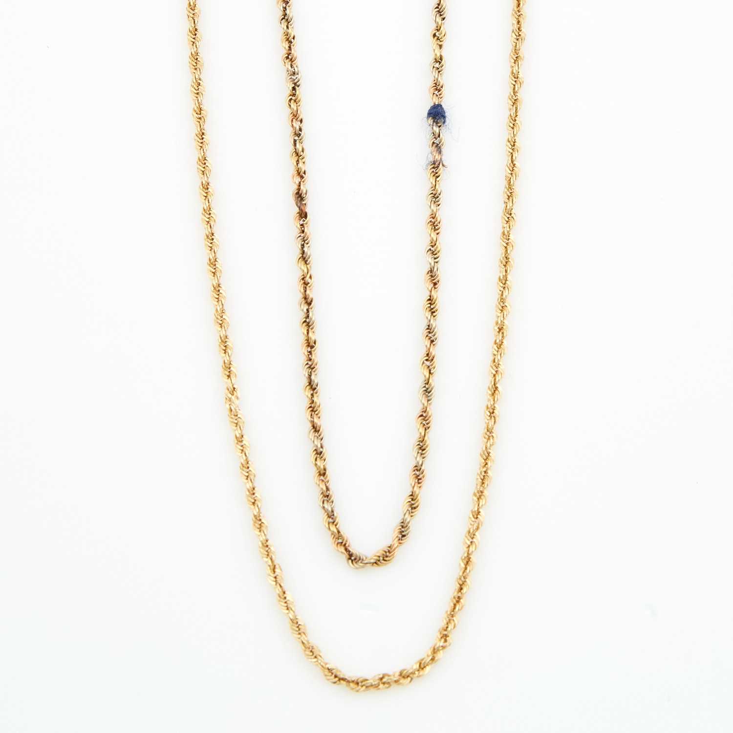 Lot 198 - Two Gold Neck Chains, 14K 7 dwt.