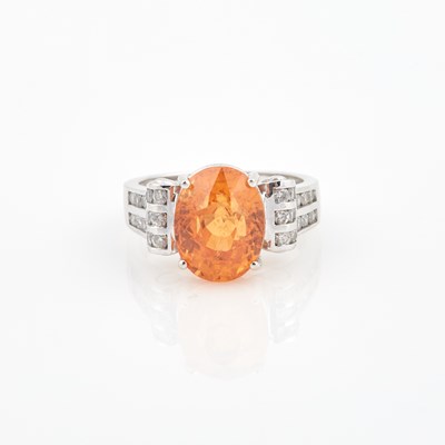 Lot 201 - Diamond and Stone Ring, 24 diamonds about 0.60 ct., 14K 5 dwt. all