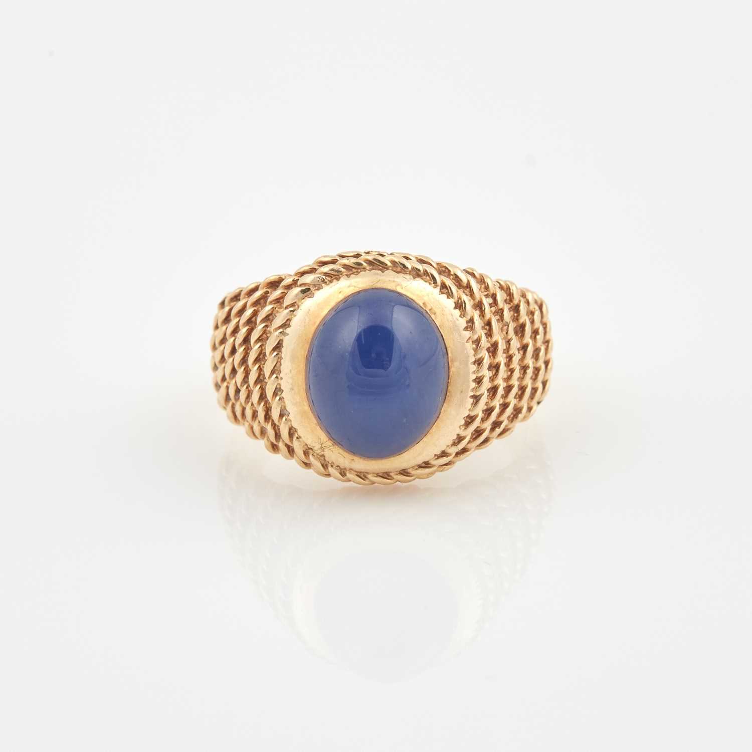 Lot 266 - Gold and Stone Ring, 14K 9 dwt. all