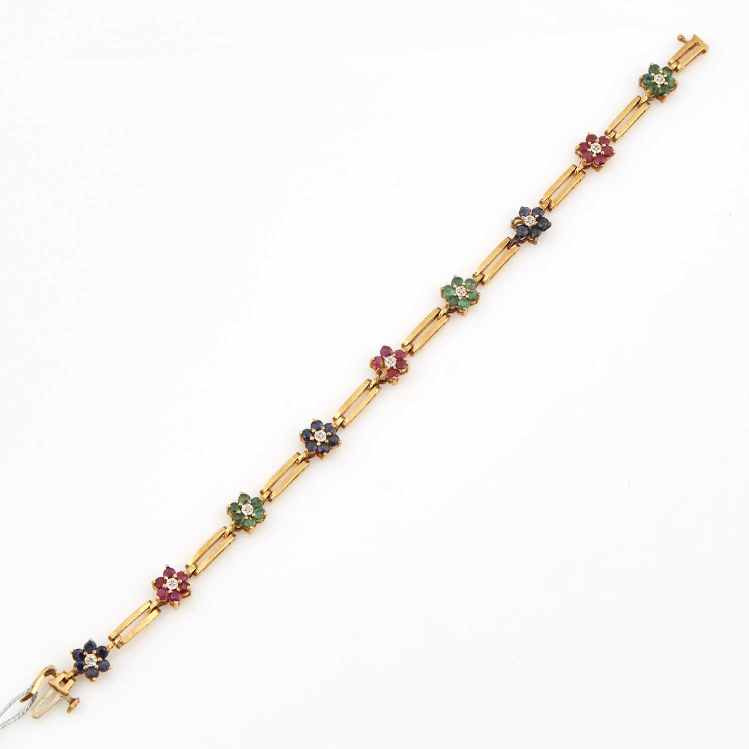 Lot 271 - Gold and Stone Flexible Bracelet, 14K 5 dwt. all, stone missing