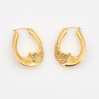 Lot 306 - Two Gold Earrings, 18K 3 dwt.