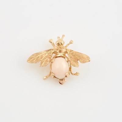 Lot 307 - Gold and Stone Bee Pin, 14K 3 dwt. all