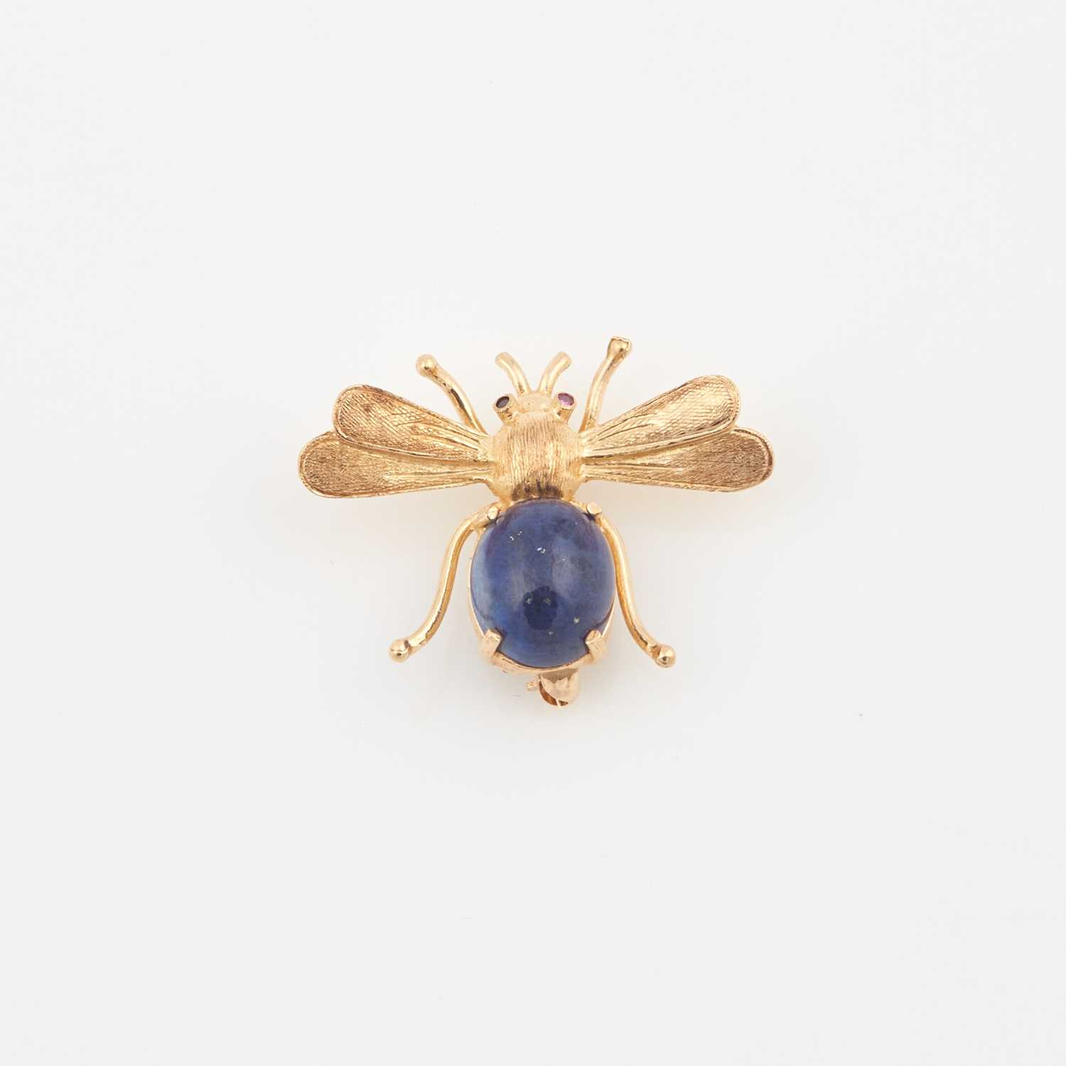 Lot 308 - Gold and Stone Fly Pin, 14K 3 dwt. all