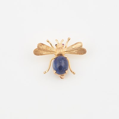 Lot 308 - Gold and Stone Fly Pin, 14K 3 dwt. all