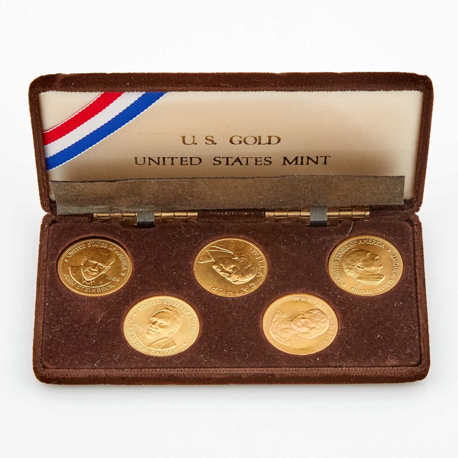 Lot 354 - Commemorative Set Consisting of: 5 Gold Coins 1/2 oz.--1980, 1981, 1982, 1983 and 1984