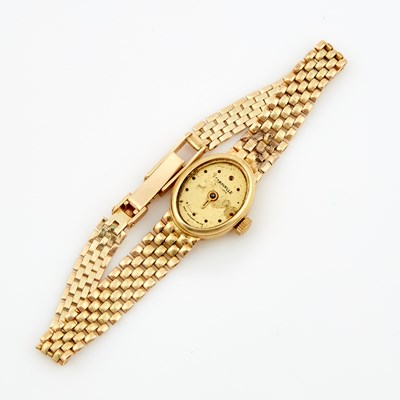 Lot 365 - Ladys Gold Bracelet Watch, Quartz, 14K 11 dwt. all